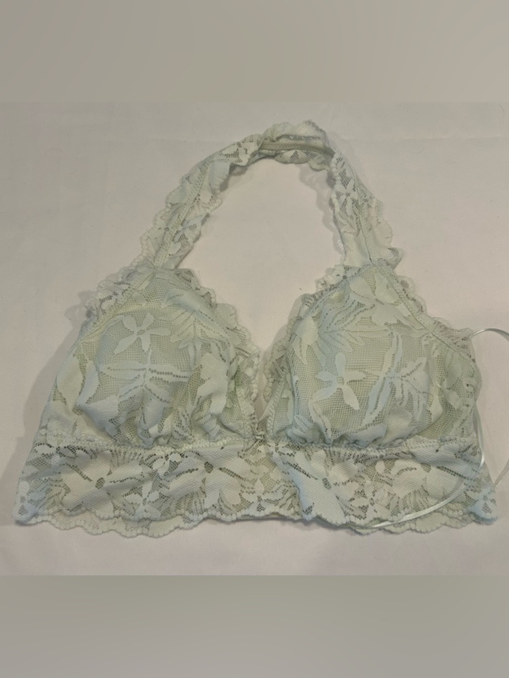 aerie Lace Halter Bralette in Mint Green